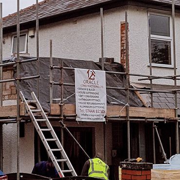 Work in progress of a side extension