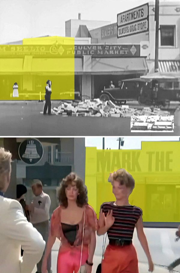 Then and now view from the episode Angels On The Street from the TV series Charlie's Angels.