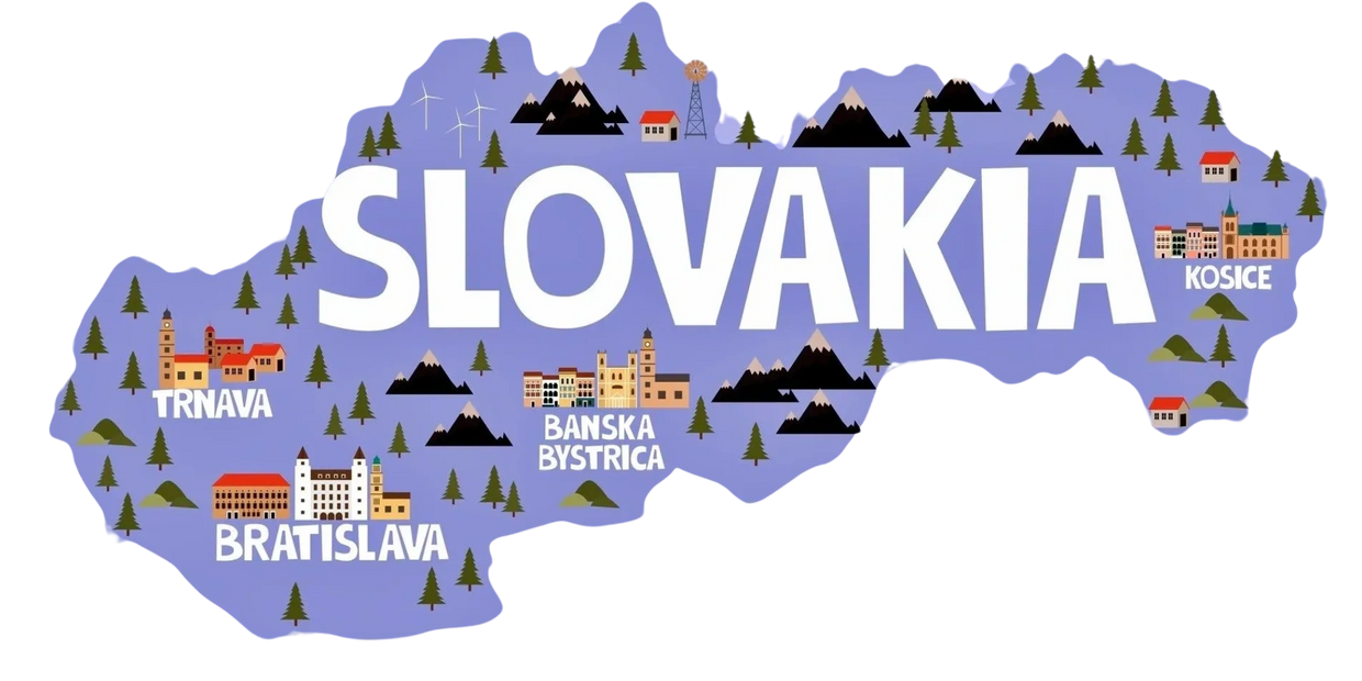 Doodle map of Slovakia