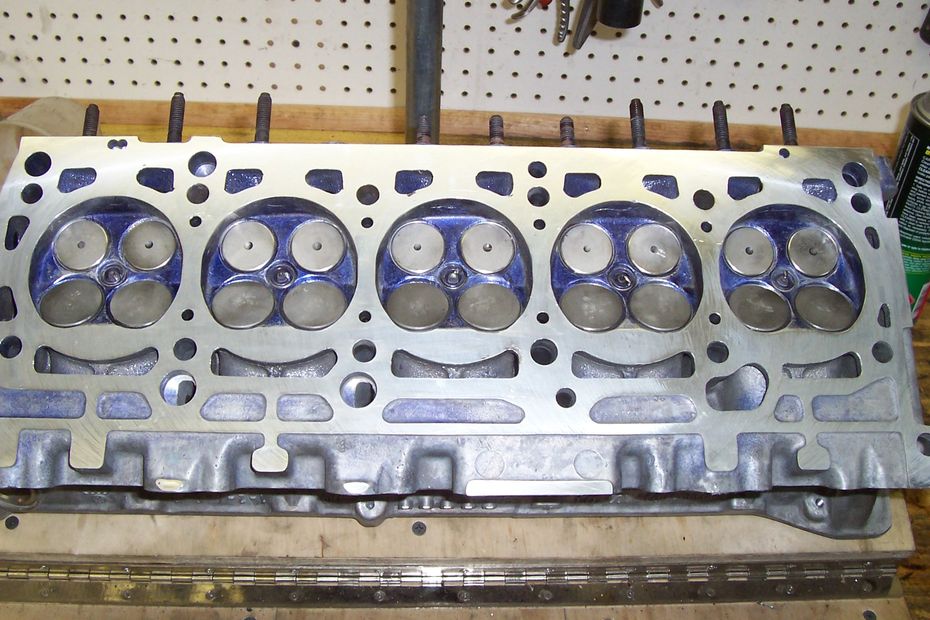 Aluminum cylinder head with valve job and decking