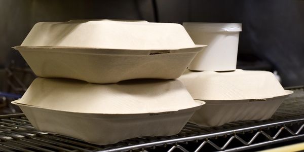 Stacked takeout boxes
