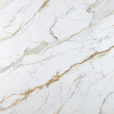 White with gold and grey marble veins