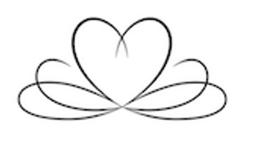 Abstract heart and swirl line design.