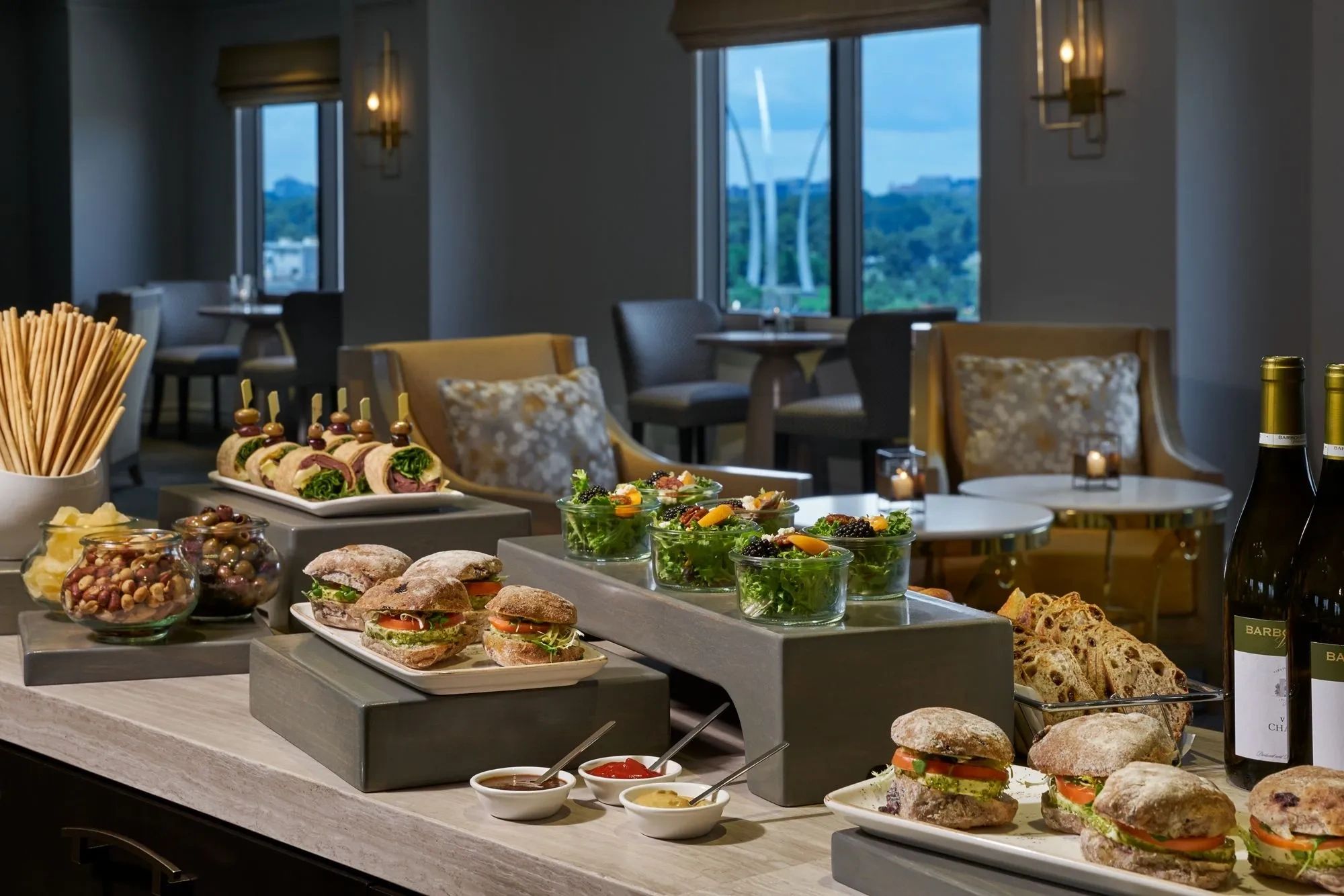 A table filled with cocktail party food