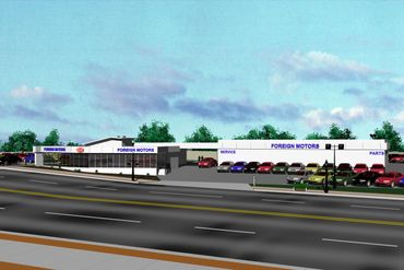 Architectural Rendering - Auto Dealership