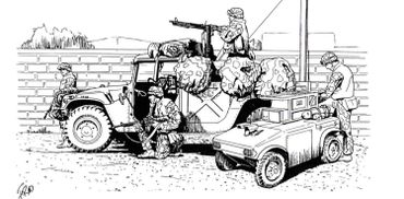 Pen & Ink Drawing - Unmanned Vehicle