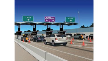 Vector Illustration - Highway Toll Booth