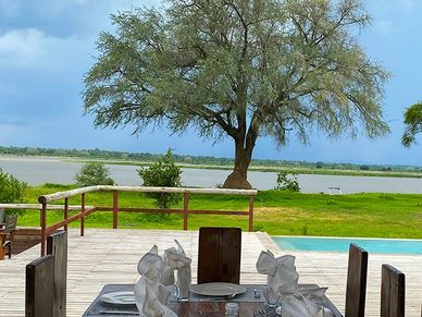 Dining with Zambezi River view