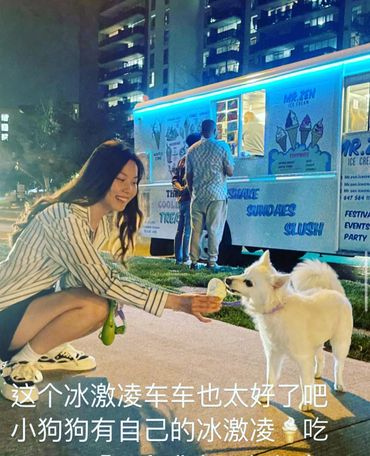 Pawsitively delightful! Sharing the love, one lick at a time. 🐾🍦 #DoggyTreats #IceCreamLove