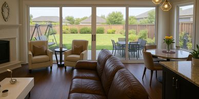 We transform existing window and wall sections into sleek, modern sliding glass doors. By replacing