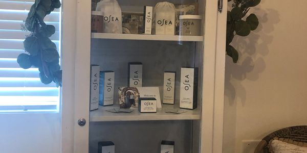 OSEA products we use here at the Peach. They are organic, vegan, cruelty free, and absolutely wonderful for the skin! 