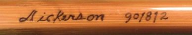 Lyle Dickerson bamboo fly rod, Lyle Dickerson fake signature, Lyle Dickerson bamboo rod fake