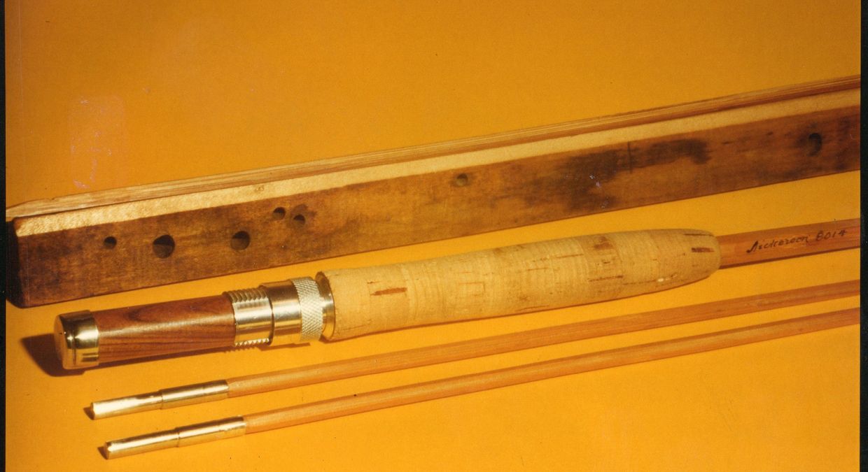 Lyle Dickerson bamboo fly rod, Dickerson 8014, Dickerson bamboo rod machinery