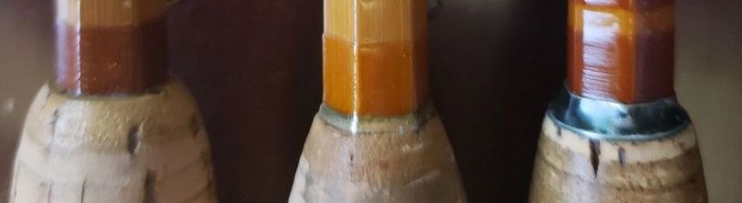 Lyle Dickerson bamboo fly rod, Lyle Dickerson winding check, Dickerson fly rod reel seat