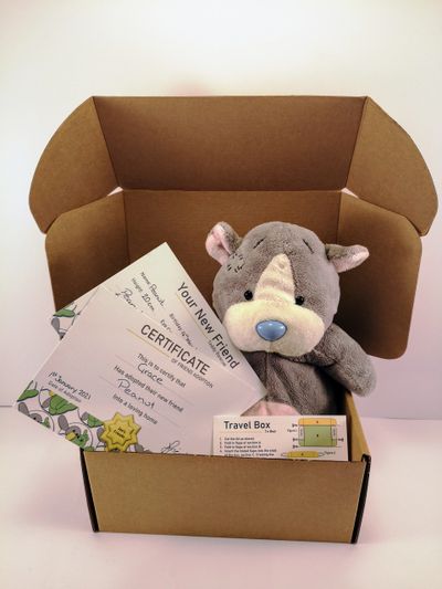 Rehoming travel box. Certificates and Friend