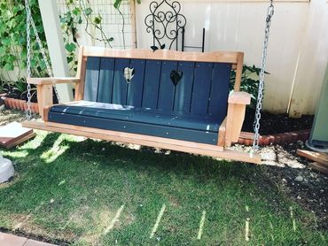 A swing I built from leftover decking materials I built in Oahu.