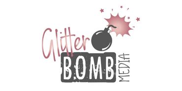 Glitter Bomb Media logo with glittery bomb graphic.