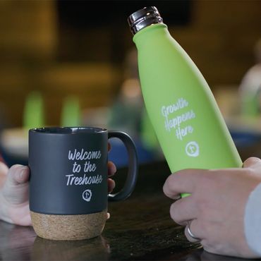 Coffee mug and water bottle