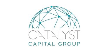 Catalyst Captial Group logo with wireframe globe graphic