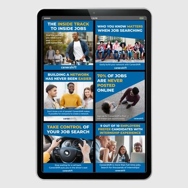 Tablet showing social media graphics