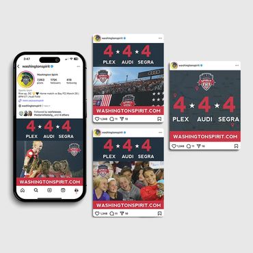 Phone showing social media images