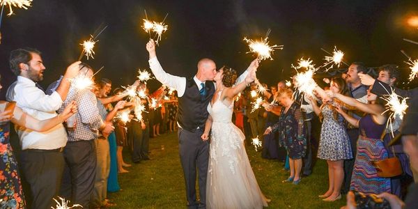 Sparkler sendoff.