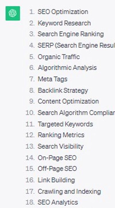 SEO Optimization
Keyword Research
Search Engine Ranking
SERP (Search Engine Results Page)
Organic Tr