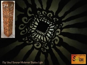 Solar Steel Rust Patina Solar Bollard Square Landscape Light