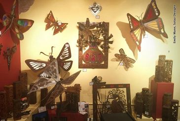 Various winged and leg-ed critters swarm Emily's space at the Gallery