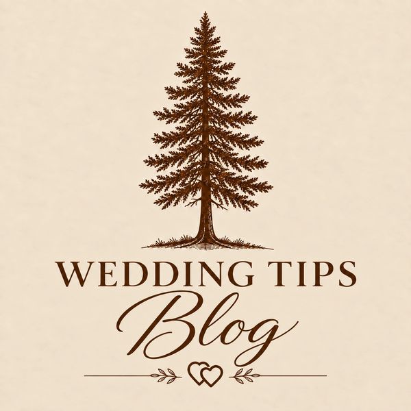Logo for a wedding tips blog with a tree graphic.