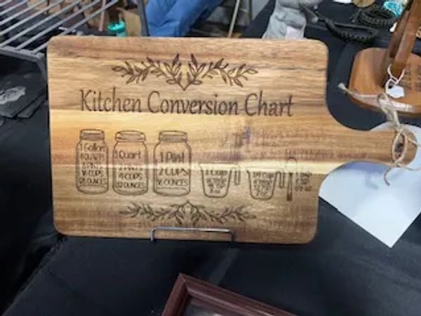 Kitchen Conversion Chart- this is standard board with engraving. As the board is shown, the cost is