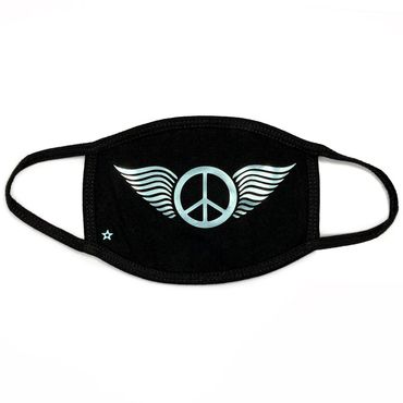 PEACE Theme Adult Face Mask Black 100% Polyester
