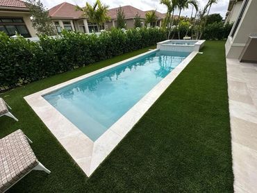 Pool and turf in Boca Raton house