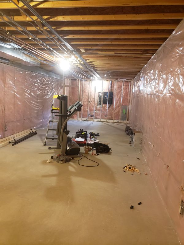 Basement Remodel Progress Picture, Framing and Insulation