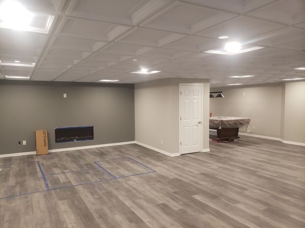 Basement Remodel Progress Picture, Under Stair Closet Wrapped Up