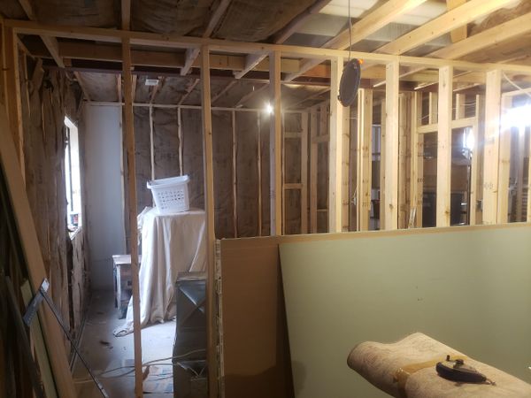 Basement Remodel Progress Picture, Framing of Bedroom