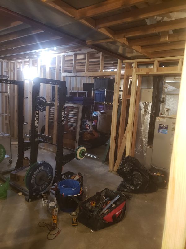 Basement Remodel Progress Picture, Framing Utility Space