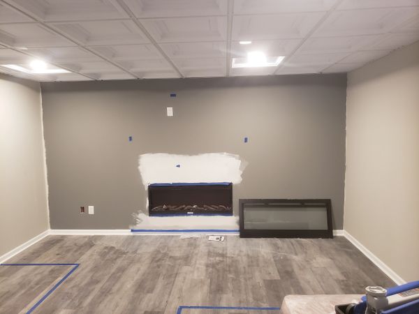 Basement Progress Picture, Fireplace installation