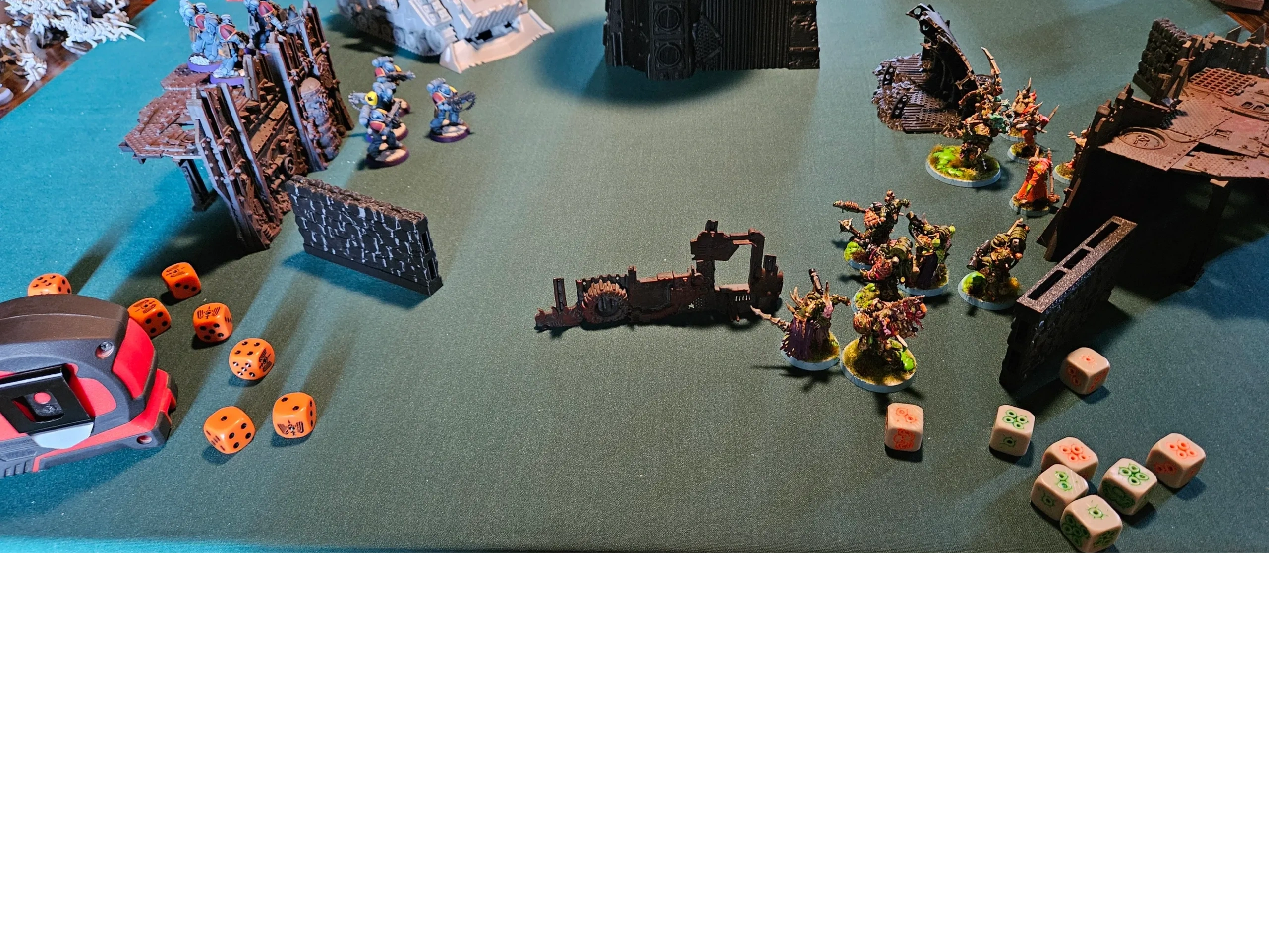 A Warhammer battle in progress