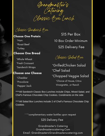 Grandmaster’s Catering Classic Boxed Lunches