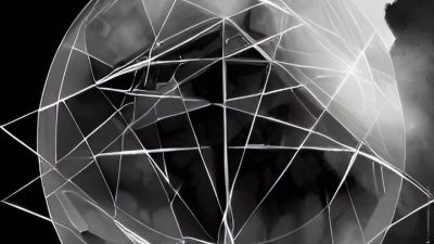 Abstract geometric lines and shapes in monochrome.