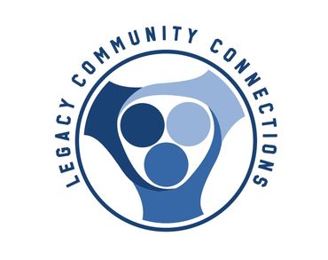 Logo with three abstract human figures and the text 'Legacy Community Connections'.
