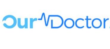 Logo with text 'Our Doctor' incorporating a heartbeat line.