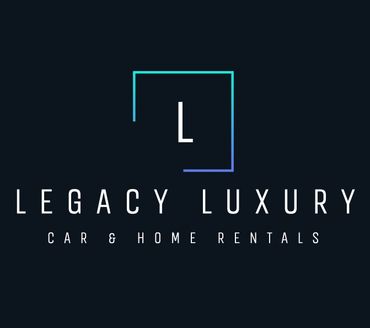 Legacy Luxury logo for car and home rentals with a sleek gradient frame.