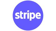 The Stripe logo displayed in white text on a purple circle background.