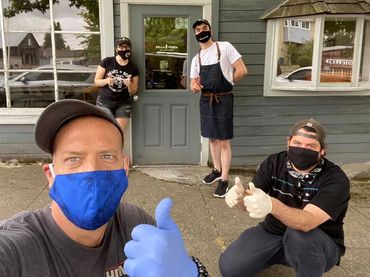 Ryan Dwyer, Sean Dwyer and Della Terra Catering feed Providence Everett.