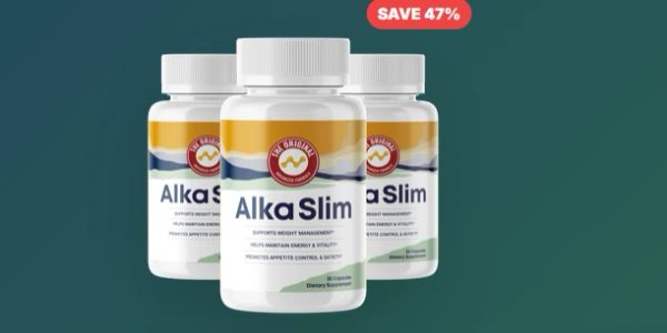 Bottles of Alka Slim dietary supplement with a 47% discount.