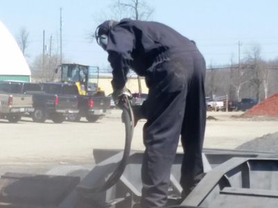 sandblasting in action