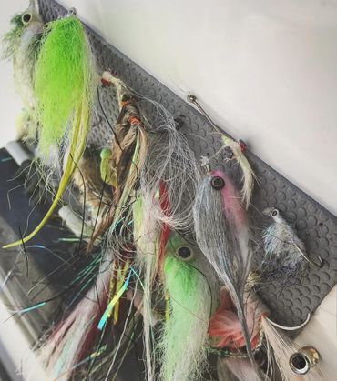 Saltwater flies after a successful day fly fishing near 30A with Capt. Kyle Pitts.