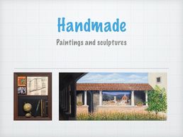 Works created with objects at hand and shaped canvas